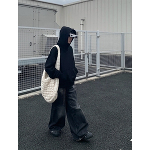 春秋季cleanfit男生短款卫衣美式重磅连帽大帽衫廓形外套潮WY004图片