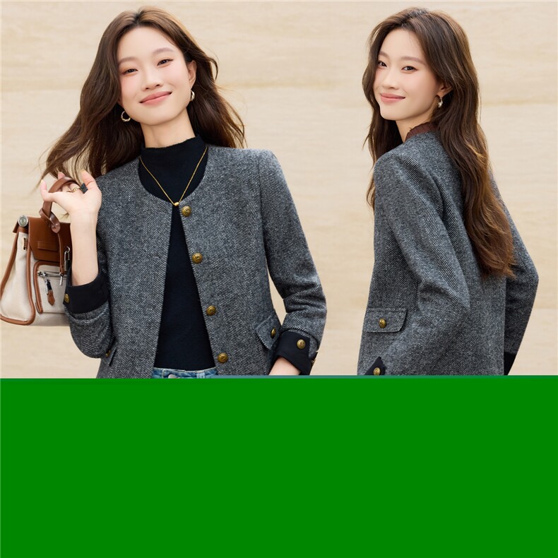 现货2025秋装新款时尚简约百搭气质上衣外套女,女装短外套,时尚风爆