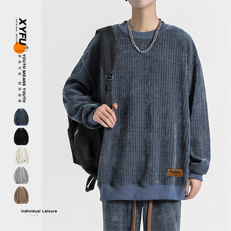 新款男百搭设计感筷子条系列日系无影墙卫衣VE3002-P50控98图片