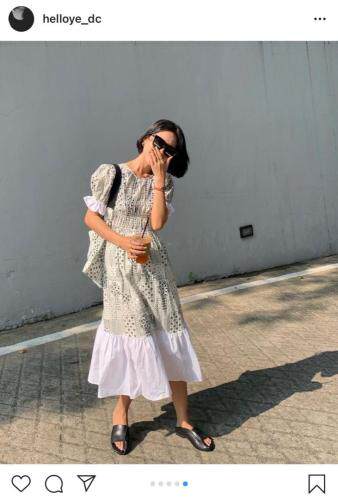 拼接水墨画连衣裙，女装连衣裙，U SAY(3F)