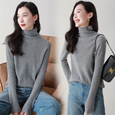 高领羊绒衫100%纯山羊绒打底衫修身显瘦秋冬新款内搭，女装羊绒衫，阿舍尔精品