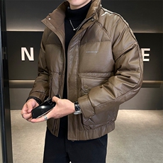 冬季店主羽绒服简约时尚保暖品质数据款简约皮外套男99170-P185，男装羽绒服，电商D327