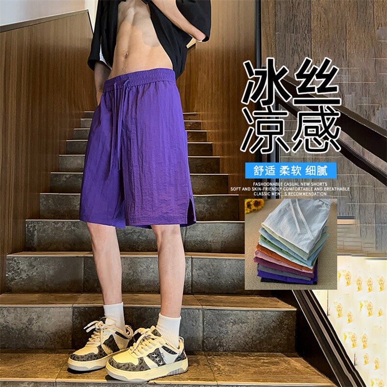 抖音品质男宽松直筒冰丝运动短裤A146-GY251特p21量大优,男装牛仔裤,HDA146