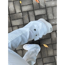 博主图白色牛仔裤男秋冬微喇叭cleanfit裤子KZA37-P55，男装牛仔裤，星座1007（原301D）