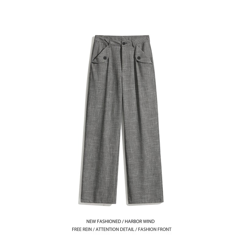 抖音品质秋季新款老钱风纹理宽松休闲西裤B315-K893-p65控88，男装西裤，电商B315