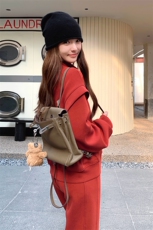红色卫衣休闲裤两件套2C317A-8822-P165-K228，女装套装/套裙，2C317A