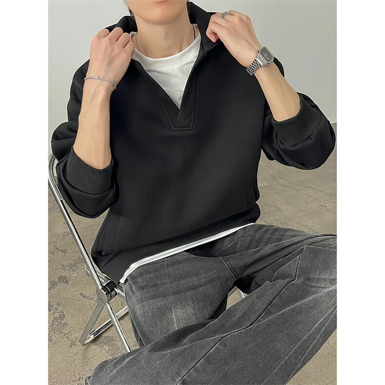 现货A2277TP55控99-秋季新款连帽卫衣男纯色百搭套头休闲宽松外套,男装卫衣,电商B241