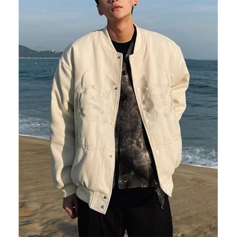 美式痞帅刺绣棒球服男女春秋百搭宽松夹克外套JV34,男装夹克,星座1116A（原606A-3）