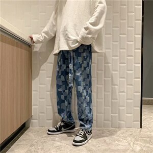 春季港风牛仔裤高街直筒长裤男ins潮牌宽松坠感阔腿裤潮k702-p55图片
