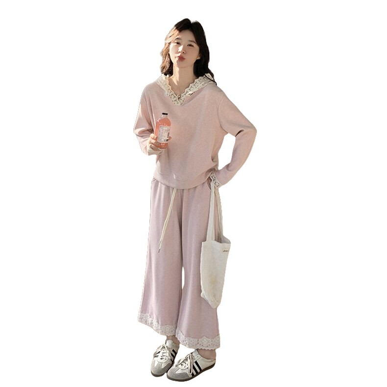 有买家秀秋季新款蕾丝拼接卫衣两件套装2C187-8517-P165-K258,女装套装/套裙,2C187