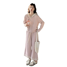 有买家秀秋季新款蕾丝拼接卫衣两件套装2C187-8517-P165-K258，女装套装/套裙，2C187