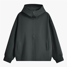 重磅全棉420克boxy短款连帽卫衣双拉链开衫外套男RH5359-P65，女装短外套，星座610B-1