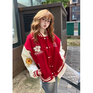 J9953-P73高质量/原版做工美式嘻哈宽松潮牌棒球服夹克图片