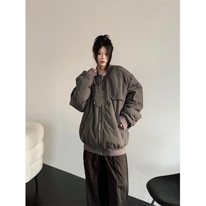 美式高街工装多口袋飞行员棒球服夹克女ins潮牌宽松外套 JH162图片