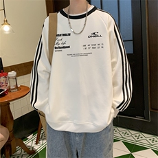 美式三杠条纹复圆领卫衣秋冬男女宽松长袖SW2466-P45控6850棉，男装卫衣，电商B370