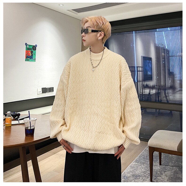 高品质秋款男针织衫圆领毛衣坑条纹打底针织衫外套M5629P50,男装针织衫/毛衣,星座1013-1