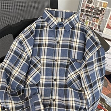 DC157-P40格子衬衫男长袖春季新款潮流百搭青少年休闲宽松衬衣，男装衬衫，星座603-2