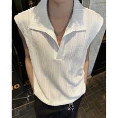 8XL-M夏竖条纹纯棉背心男韩版宽松坎肩休闲运动午休T恤肌理DX333，男装背心/马甲，电商D206-1