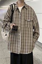 2025春装新款格子休闲百搭帅气长袖男休闲衬衫上衣D201-DM96-P45,男装衬衫,电商D321-1