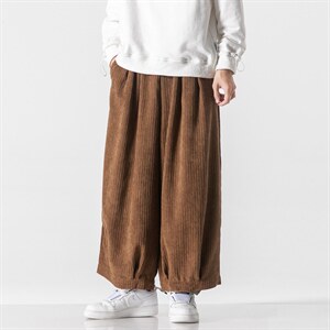 秋冬风大码港风宽松休闲日系灯芯绒哈伦阔腿长裤潮K152/P65，男装休闲裤，电商A221A
