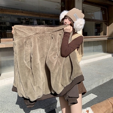 慵懒风毛领派克服女2025冬季新款时尚减龄短款加绒外套百搭松弛感，女装棉衣/棉服，2D148