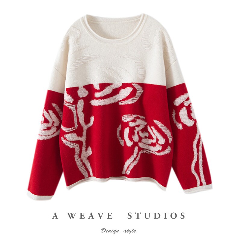 2025年秋季时尚百搭通勤简约休闲祥云羊毛衫，女装羊毛衫，佰米娇羊绒