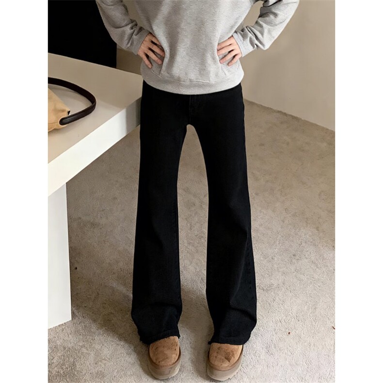 1506/Q62480/P42美式复古黑色微喇牛仔裤，男装牛仔裤，星座1506