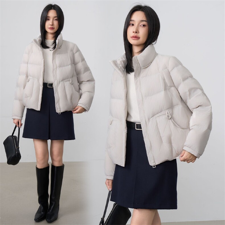 现货2025年冬季新款休闲风羽绒服女90白鸭绒,女装羽绒服,阳光伊恋