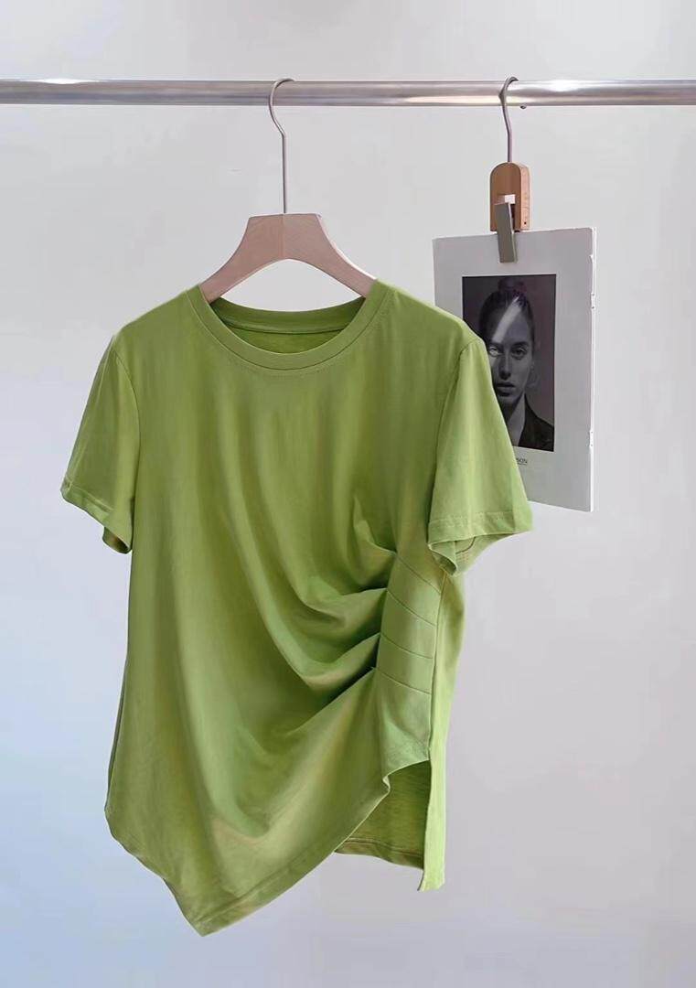 80709左前侧压褶圆领T，其它，NARDTREE