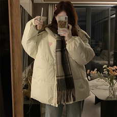 C896-P120奶fufu奶黄色羽绒棉服新款韩系爱心贴标面包服加厚棉衣，男装棉衣，星座911-2(原星座613-2）