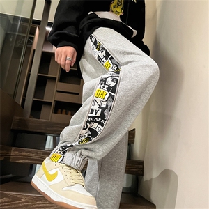 特P35控68休闲裤男港风秋季大码宽松束脚拉链复古卫裤 -K213图片