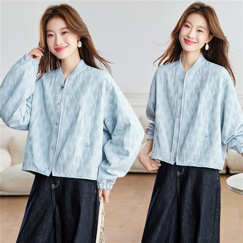 现货！2026年春季新款简约优雅休闲时尚门襟可两穿女士圆领外套，女装短外套，木子恋