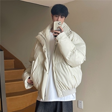 网图防水防污冬季加厚棉服cleanfit短款情侣皮外套男M90特P73，男装棉衣，电商A341