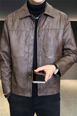 加绒加厚皮衣外套男秋冬季2025新款美式皮夹克A313-1911-P145，男装夹克，电商A313