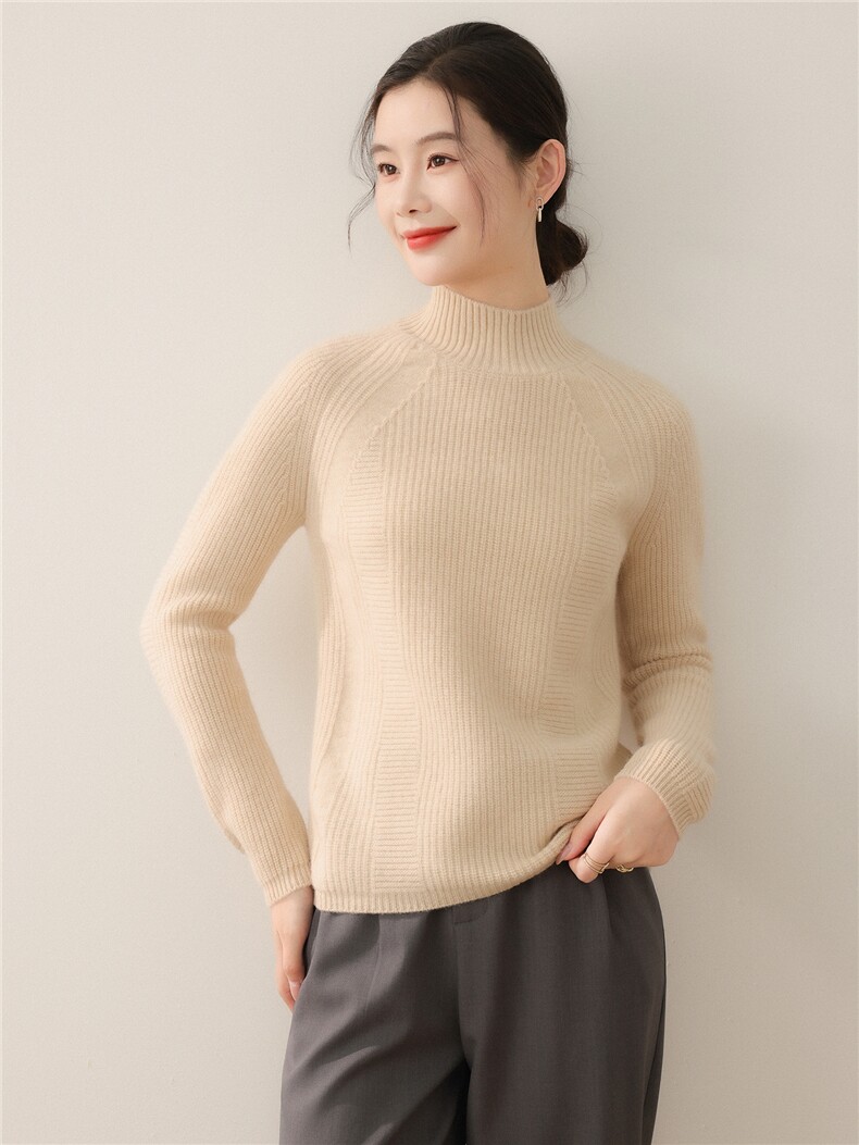 2025秋冬新款半高领套头山羊绒衫女加厚保暖亲肤百搭羊毛针织毛衣,针织衫/毛衣,暖钟情羊绒
