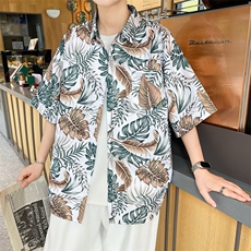 夏季男士印花短袖衬衫四面弹个性衬衣外套，男装衬衫，星座1013