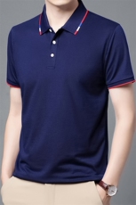 夏季新款男士翻领短袖t恤中年有领男装上衣服休闲POLO衫，男装T恤，电商B212（原钱塘6029）