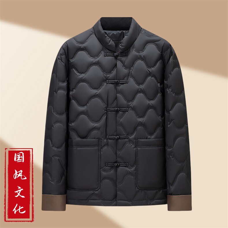 冬季新款90%轻薄羽绒服男风复古唐装立领保暖外套MK018-P185图片