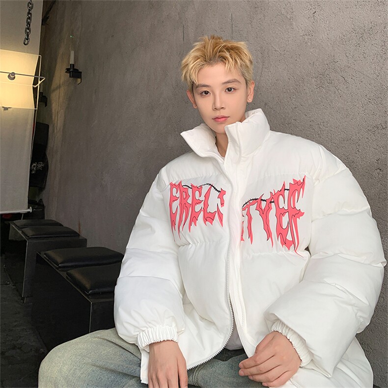 美式潮牌立领皮棉服男短款棉衣外套宽松面包服zx19批60,男装棉衣,星座307A