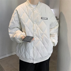 冬季日系纯色基础立领加厚棉服插肩袖男宽松保暖棉衣外套潮，男装棉衣，星座716-2