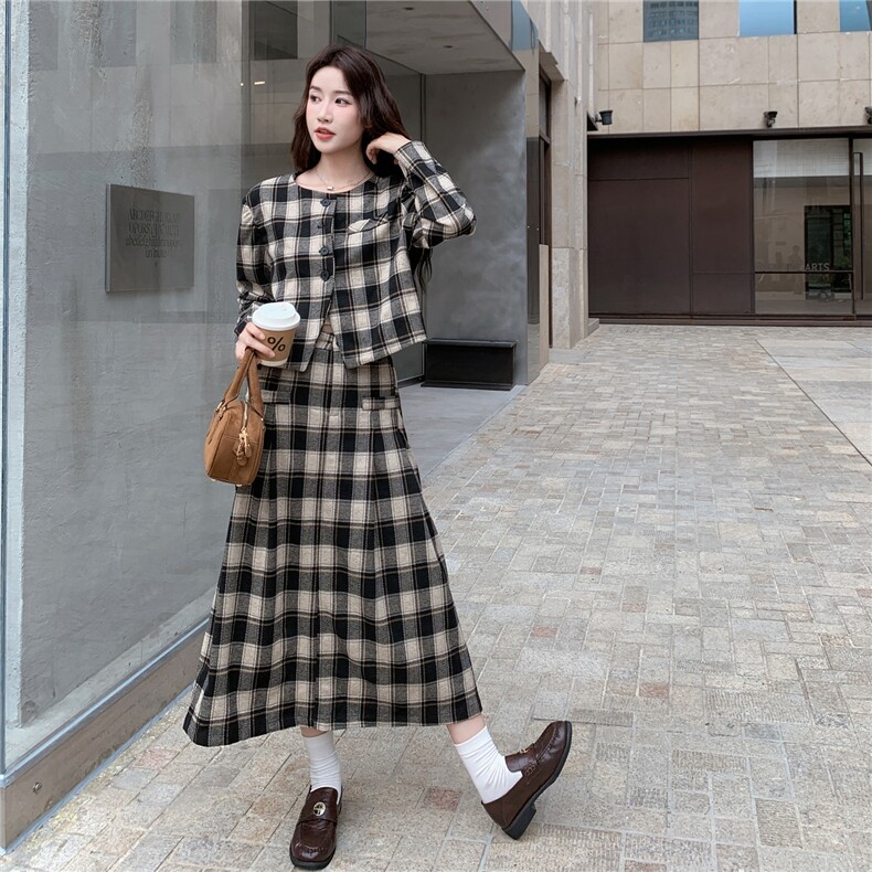 新品韩系格子套装两件套2C212-G176-P225-K328,女装套装/套裙,2C212