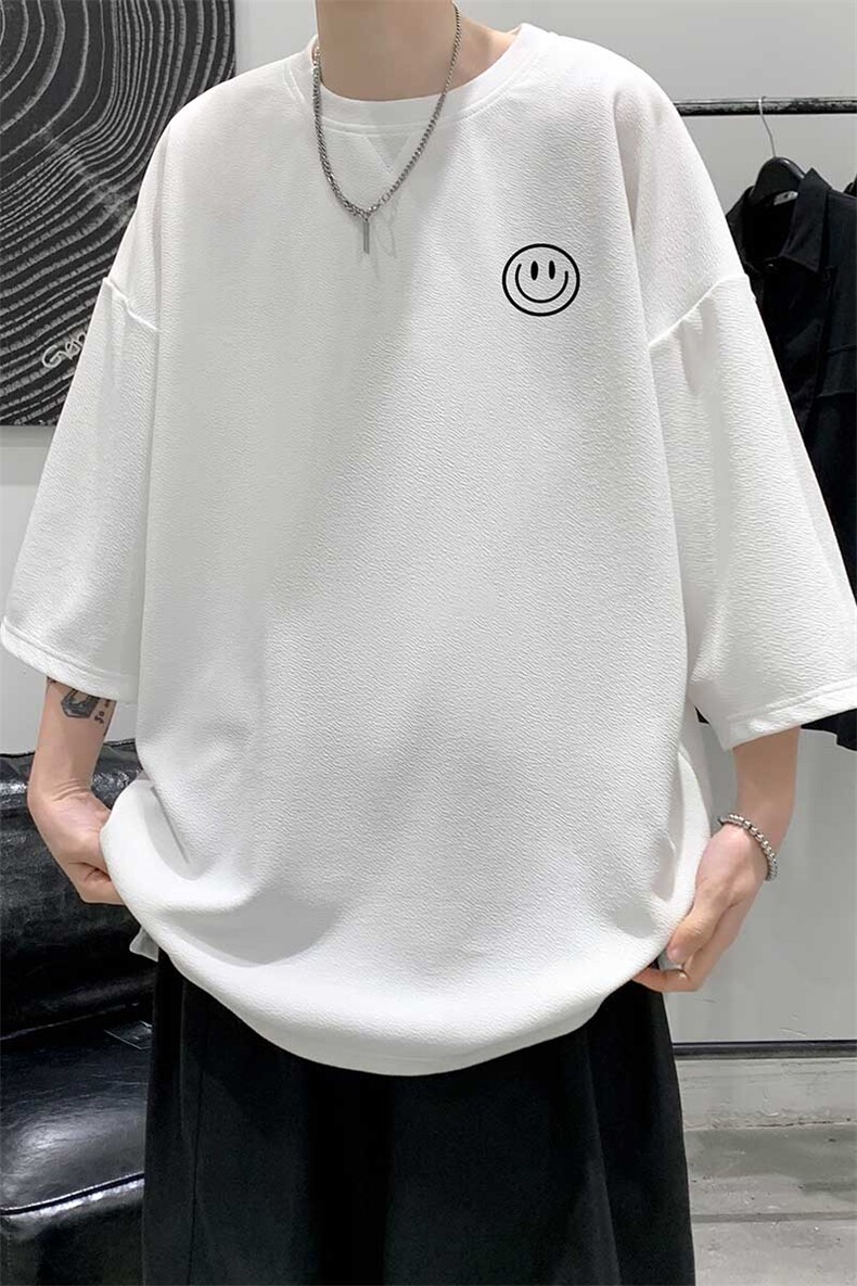 Q11224-P30春夏季七分袖t恤男大码五分袖男短袖中袖大皂风,男装T恤,电商A040