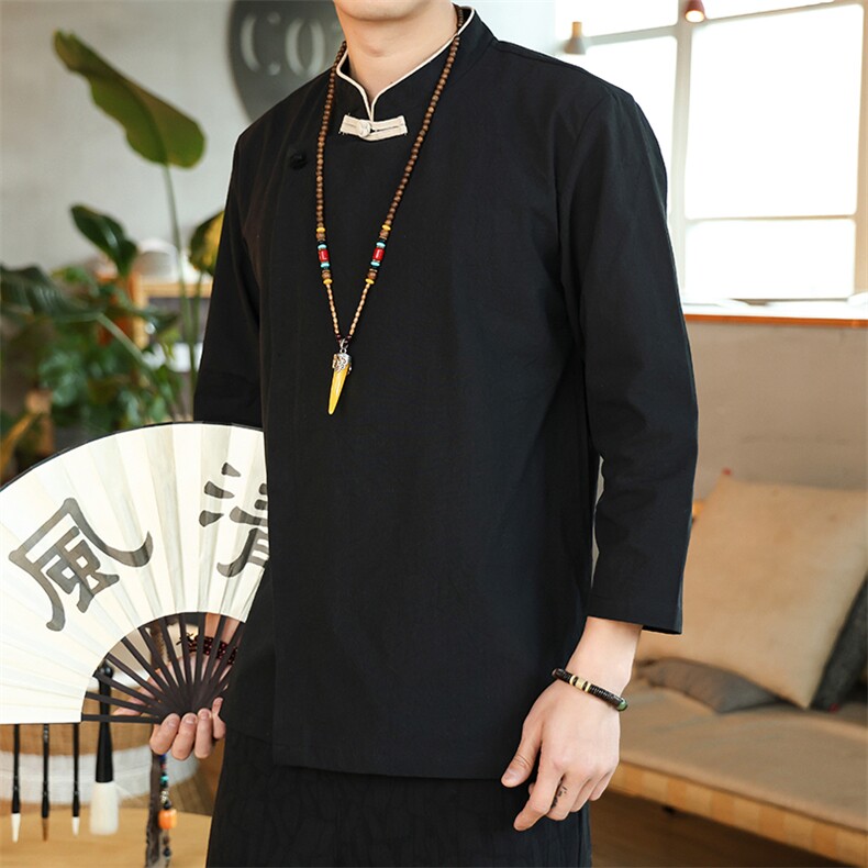 2023风春夏新款棉麻衬衣男长袖衬衫可定制团购T93-P65,男装衬衫,星座313B-4（原星座309A-1）