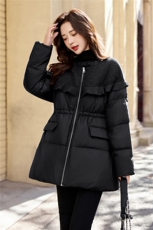 亮片毛呢拼接羽绒服女2025冬季新款气质显瘦保暖白鸭绒外套，女装羽绒服，冬木谷雨