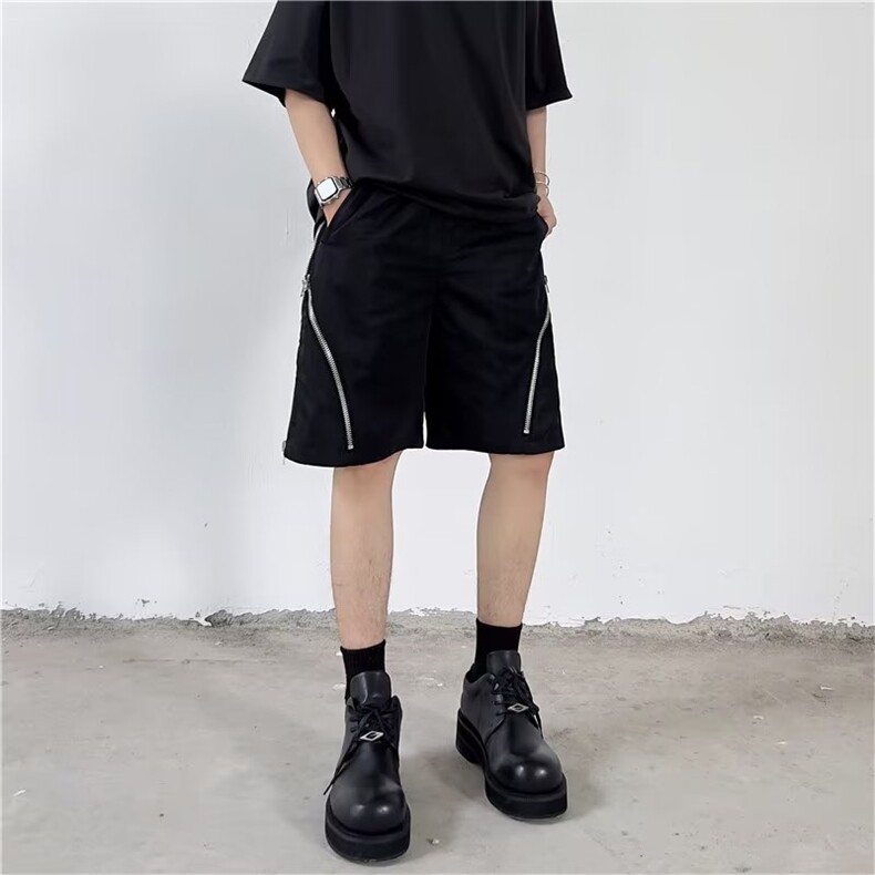 美式高街拉链机能工装短裤男夏季薄款冲锋裤宽松五分裤D98-P40,男装休闲裤,星座1109-3