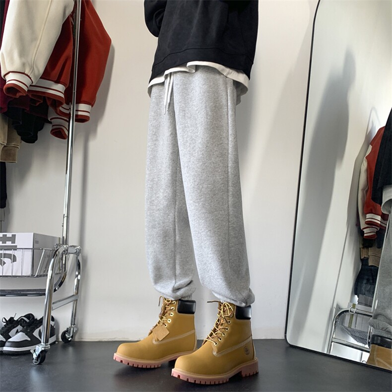 秋冬加绒加厚休闲舒适百搭麻灰卫裤XZ310A-4-WK01常规38加绒48,男装休闲裤,星座310A-4
