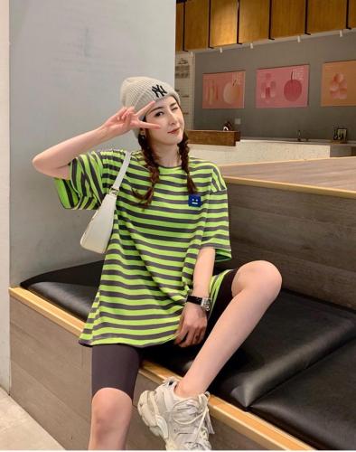 （现货）夏季新款，百搭条纹大版T,女装,小时代