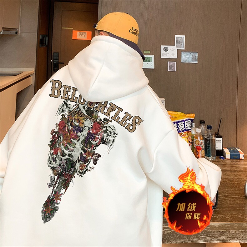 直播品质500克重磅秋冬美式加绒加厚卫衣外套H1375常规P35加绒P40图片