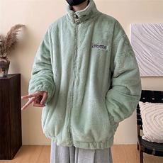 机车风羊羔毛外套男冬季加厚保暖美式潮牌棉服高品质重磅加绒棉袄，男装棉衣，电商A102