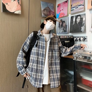 春秋新款男士复古燕尾小香风编织衬衫网红夹克外套男JK567/P52图片